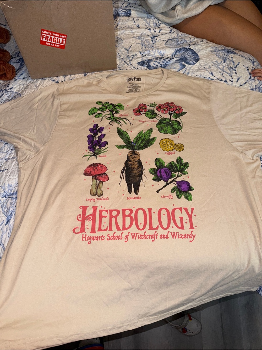 Herbology Hogwarts Tee with Botanical Print
